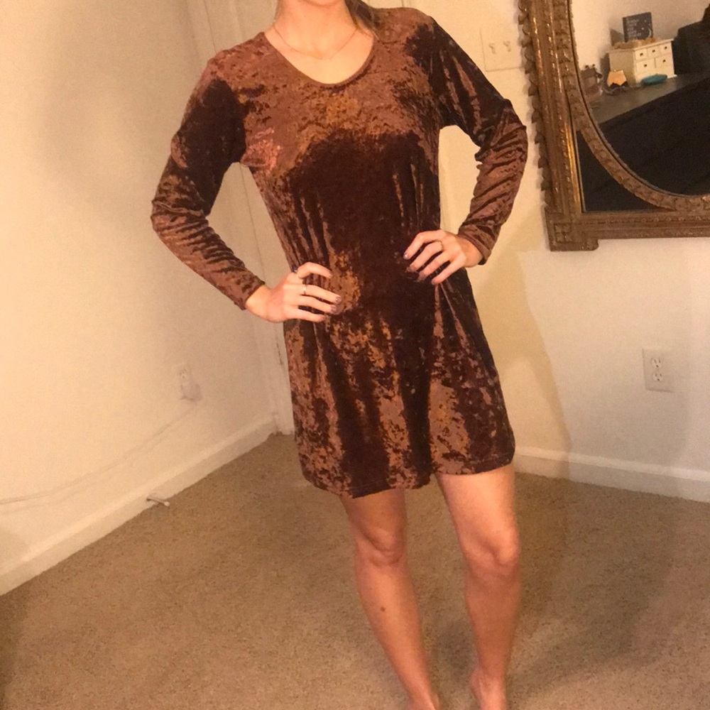-vintage- crushed velvet mini shift dress